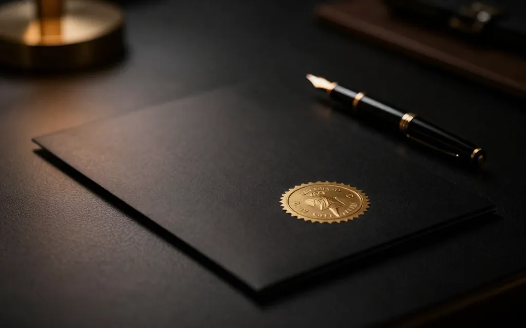 Certificado con sello dorado